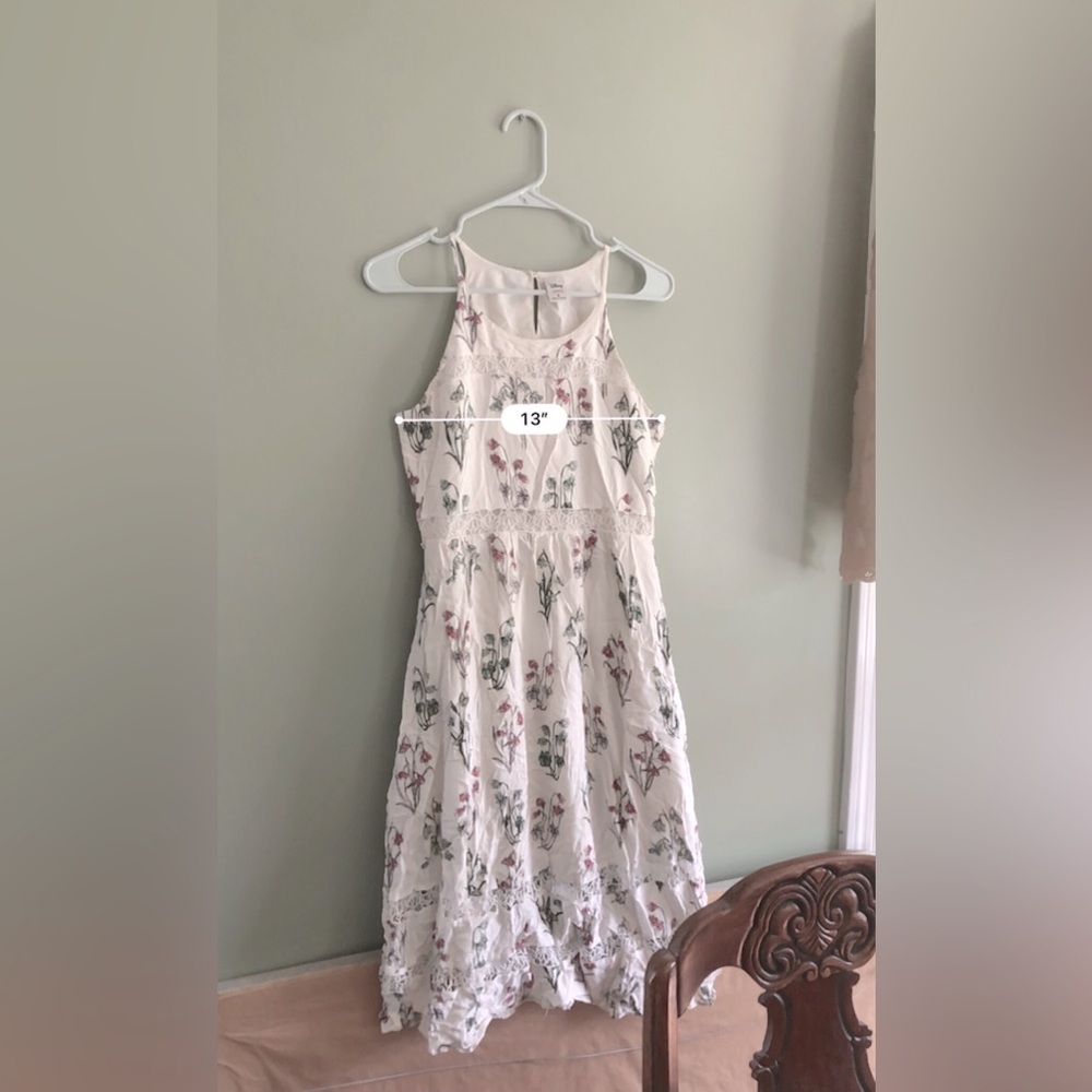 SOLD LC Lauren Conrad Disney Collection White Tea Floral Dress - Women’s Small - Picture 6 of 9